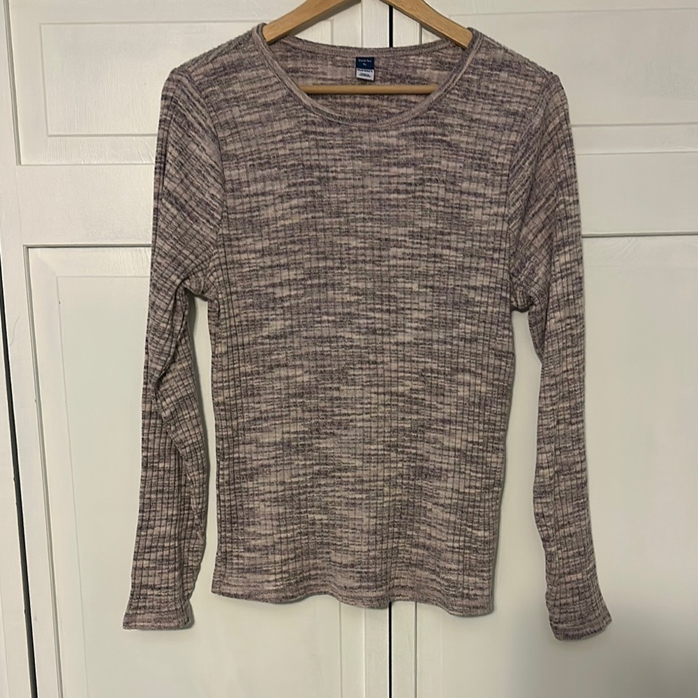 Old Navy Heathered Purple/Pink Long Sleeve Tee